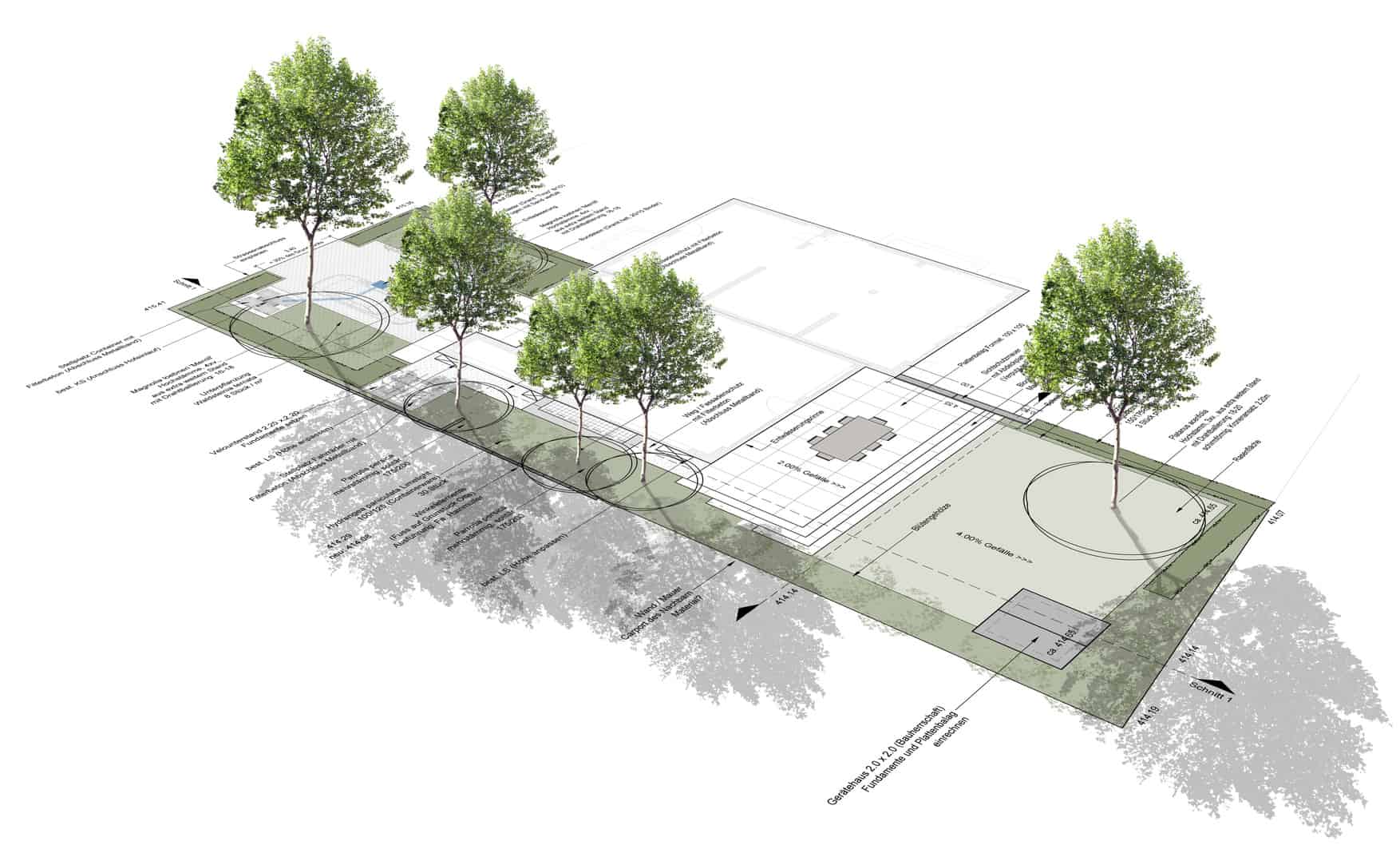 Plano de un jardín